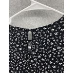 Paper Crane  Women's Blouse Black Micro Floral Peplum Size XS Short Sleeve Photo 2