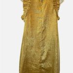 TCEC Metallic Gold  Mini Cocktail Dress With Ruffles Women's Size Large Photo 3