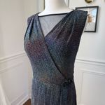 Gygess Rainbow Ombre Pixellated Shimmer Down Illusion Neck Plunging Back 44 12 Black Photo 3