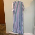Kaftan Striped Maxi Dress with V Photo 5