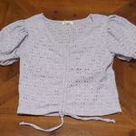 Light Blue Puff Sleeve Women's Blouse Size M Photo 0