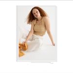 J.Crew Smocked Cropped Tank Size M Tan Photo 0