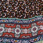 Knox Rose Fall Floral Print Mixed Media Short Sleeve Tiered Maxi Dress Size Small Like New Photo 2