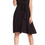 Bobeau NEW Belted Faux Wrap Dress Black Photo 0