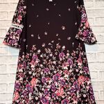 Floral woman’s Dress in‎ Black and Pink Size 14 Photo 4