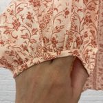 🌸 Boho Peasant Blouse M Floral Crochet Lace Tie Neck 3/4 Sleeve Festival 🌻 Orange Size M Photo 8