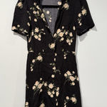 Urban Renewal Dress Womens Small Black Floral Bloom Dark Romantic Button Down Photo 0