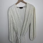 Retrofête Retrofete Gabrielle Robe Sequins Wrap Mini Dress in Moonglow White Womens XS Photo 6