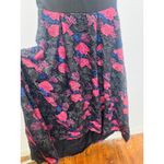Hutch  Black Purple Floral Lace Skirt V-Neck Plunging High-Low Dress Size 4 Photo 4