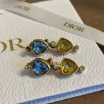 Christian Dior  vintage colored rhinestone gold tone earrings Photo 1