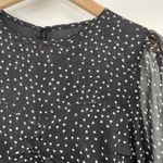 VICI  Polka Dot Ruched Mini Dress Long Puff Sleeve Black White NEW Womens Medium Photo 7