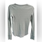 Aerie  Blue and White‎ Striped Long Sleeve Waffle Knit Shirt- Size Small Photo 2