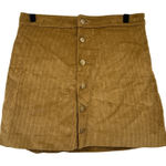 American Apparel Button Front Corduroy Mini Skirt Camel Tan Women L USA Made Photo 0