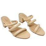 Schutz NEW  Olly Mid Block Nappa Leather Strappy Sandal Cream White 10.5 Photo 1