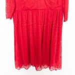 Lane Bryant Womens Dress Size 20 Red Lace Overlay 3/4 Sleeve Party Holiday Chic Photo 3