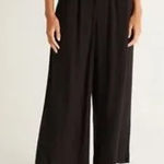 Z Supply  High Rise Wide Leg Farrah Linen Blend Pants Trousers Black XS Photo 0