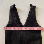 Madewell Black Ribbed Deep V-Neck Sleeveless Knit Tank Top Women’s Small Photo 3