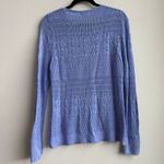 Sundance  Light Blue Long Sleeve Henley Devon Knit Top Medium Pullover Boho Photo 4