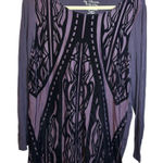  Blouse Women's Size Medium Velour Pattern Purple Chico's 1 Photo 0