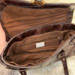 Liz Claiborne Dark Brown Hand Bag Buckle Purse Gold Detail Lightweight Accessory Photo 6