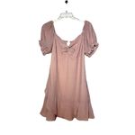 She & Sky Off Shoulder Puff Sleeve Ruched Dress Pink Mini Dress Sz Small Photo 2
