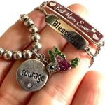 Bundle of 3 silver tone adjustable bracelets Photo 7