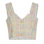 Generation Love NWOT  Maureen Tweed Boucle Crop Top in Rainbow sz S Photo 0