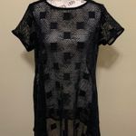 Dotti Brand Dotti Black Crochet Short Sleeve Swim Cover Up Photo 0