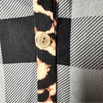 Cellabie Flannel Shirt XL Gray Black Leopard Print Long Sleeve Polyester New Photo 3
