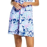 Lilly Pulitzer Luella Tropical Resortwear Dress in Deep Sea Navy Shells Bells M Photo 0