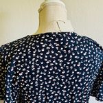 Boden USA Boden Short Sleeve A-Line Dress Scoop Neck Navy Flowers Sz 10  Photo 8