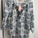 Saint Tropez West Blue and White Floral Tunic Photo 0