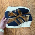 Talbots Lyndsay Strappy Canvas Espadrille Wedges Indigo Navy size 9.5 nautical Photo 5