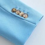 ZARA blazer suit jacket double breasted relaxed long baby blue Photo 4