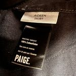Paige  Aideen High Rise Mini skirt Coated Black Sheen Zipper Pockets Size 31 Punk Photo 7