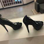 HEELS Elegant Black Studded Peep Photo 3