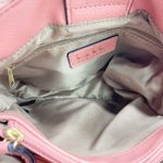 Nicole Miller Quilted Satchel Handbag Coral Pink Top Handle Crossbody Strap Photo 7