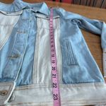POL  EUC Light Two Tone Blue and Cream Denim Jacket Sz L 20” p2p Photo 7