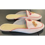 Talbots  Womens 9.5 Orange Ryan Butterfly Embroidered Beaded Dragonfly Mules‎ Photo 2