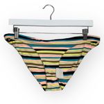 Volcom NWT Women’s Salty Air Full Bikini Bottom Yellow Pink Blue Black Stripe XL Photo 3