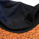 Men’s 210 fitted hat baseball cap flat bill crackle print A Wool Acrylic Spandex Black Photo 4