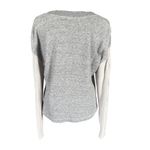 CAbi  gray with cable knit sleeves stretchy v-neck pullover sweater sweatshirt S Photo 3