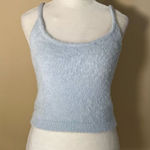 Kendall + Kylie  Powder Blue Fuzzy Crop Top Size Small Photo 0