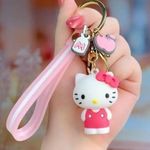 Sanrio  Hello Kitty Wristlet Keychain Pink & White new Photo 0
