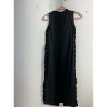 Womans Cetta Fitted Midi Pencil Style Party Dress Medium Black Sleeveless Sheer Photo 1