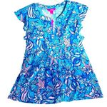 Lilly Pulitzer GOLDA TOP AMALFI BLUE SOUND THE SIRENS Photo 0