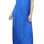 DKNY NWT  Silky Satin Maxi Dress SMALL blue Sleeveless V-Neck soft Photo 0