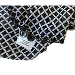 Ana A New Approach Women Size Medium Black White Shirt Button Up Sheer (5-246) Photo 5