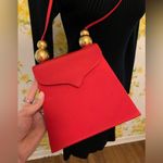 Paloma Picasso vintage shoulder evening bag in red / gold Photo 14