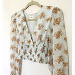 Aritzia Wilfred Puff Sleeve Minty Green Smock Cropped Blouse Tops Sz XS Photo 8